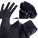 Womens Winter Warm TouchScreen deerskin Texting Driving Lined Thick gloves Rabbit Fur Black by Dsane