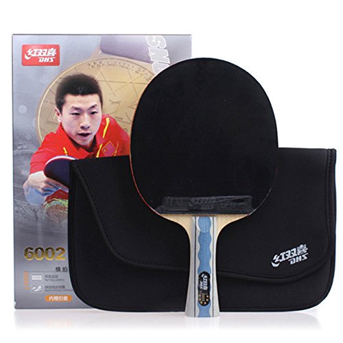 DHS 6-Star 6002 Shake Hand Premium Table Tennis Racket Ping Pong Paddle Blade Inverted Rubber with Carry Case - Thumbnail 2