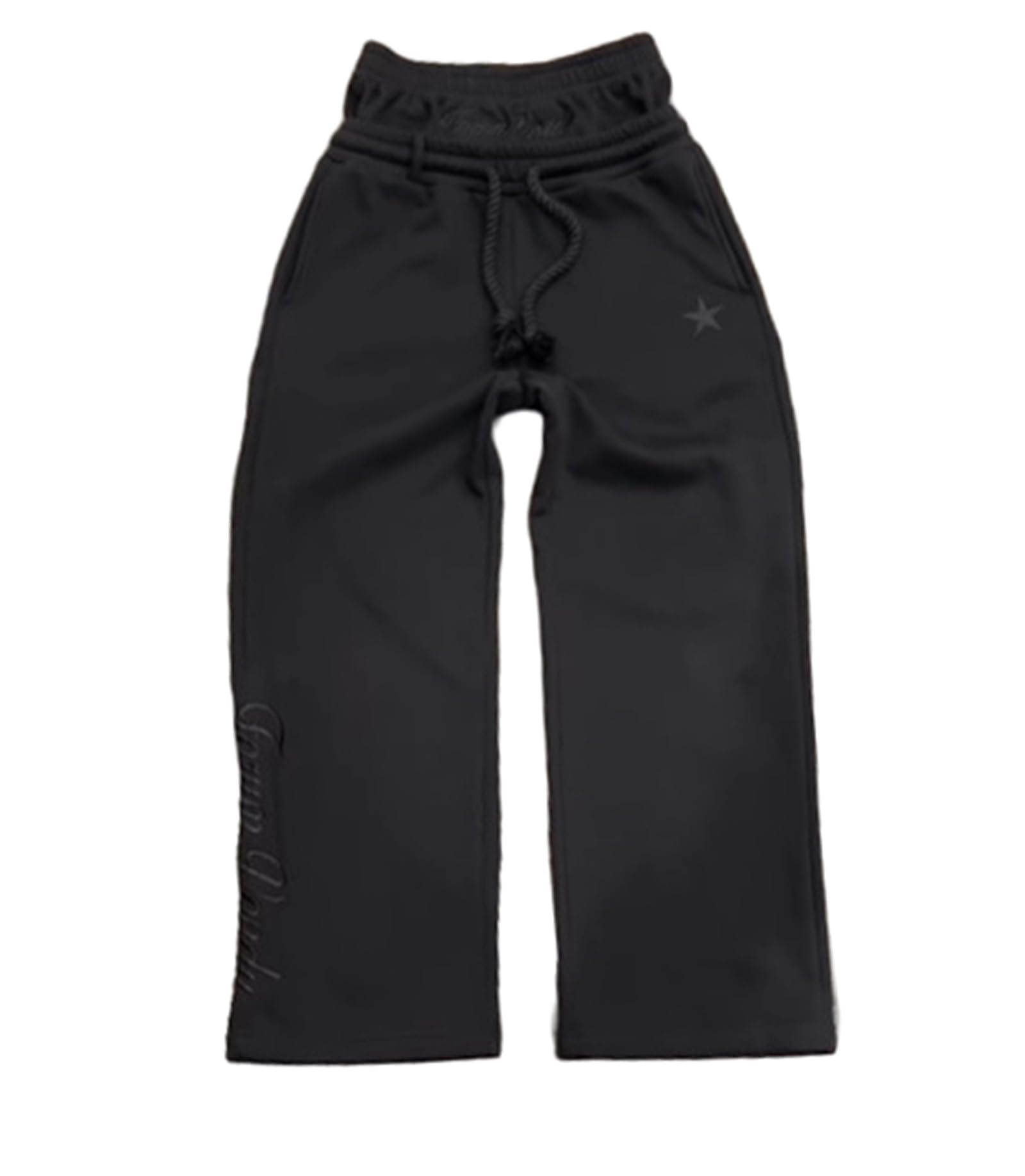 Photo 1 of Double Waisted Sweatpants Men Y2k Baggy Sweatpants Drawstring Wide Leg Gym Workout Pants Loose Vintage Grunge Pants (US, Alpha, Large, Regular,  Black)