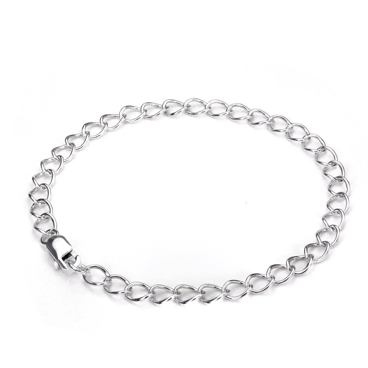 jewellerybox Sterling Silver Light 4.5mm Curb Chain Charm Bracelet - 7.5 Inch Lobster - Adult