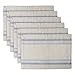 DII French Stripe Tabletop Collection Farmhouse Style Dining Table Linen Placemat Set, 13x19, Taupe/Blue, 6 Piece