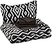 Amazon Basics Lightweight Microfiber Bed-in-a-Bag Comforter 5-Piece Bedding Set, Twin/Twin XL, Black Aztec, Printed