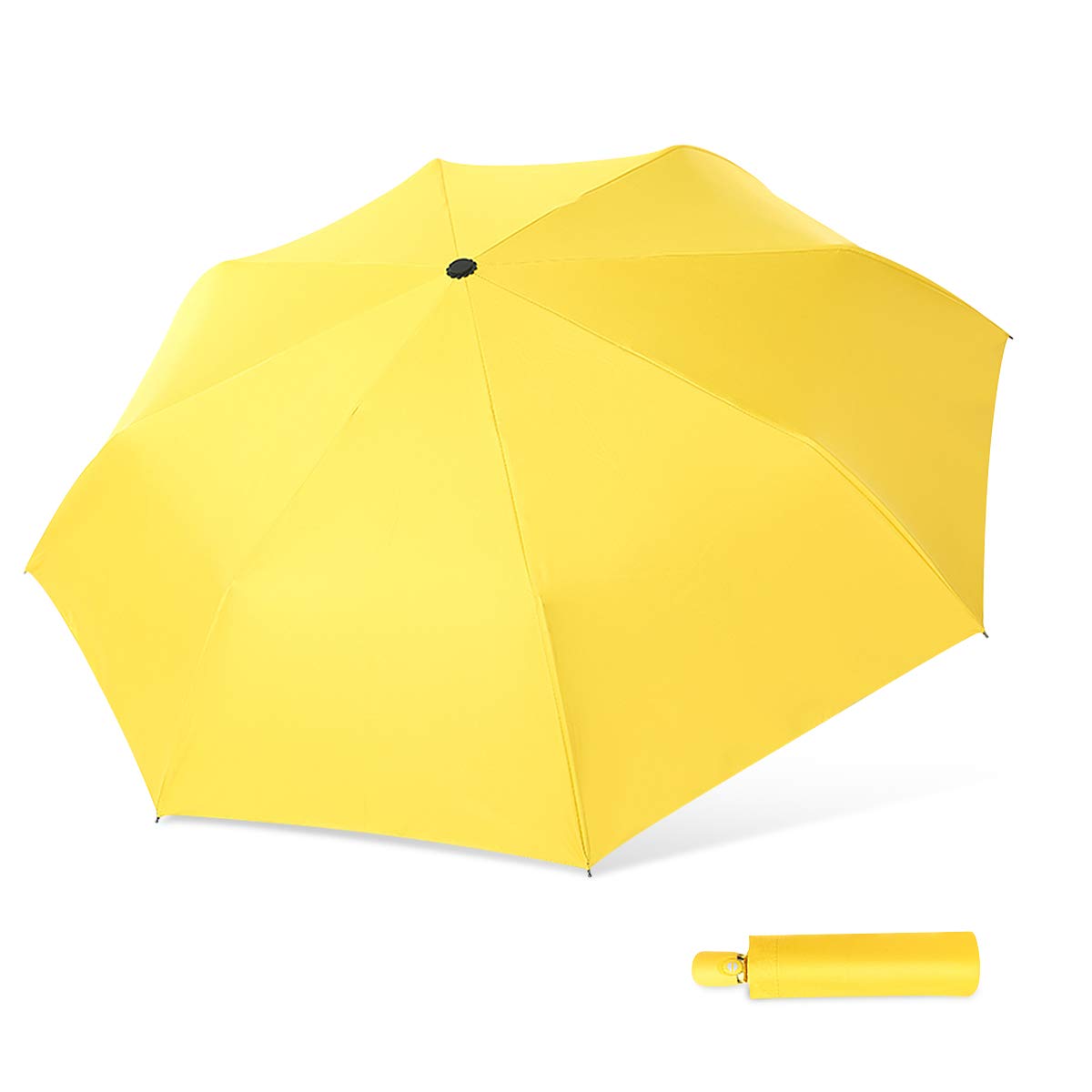 DORRISO Automatic Umbrella for Women, Compact Travel Umbrella Auto Open Close, Windproof & Sun Protection, Lightweight Folding Comfortable Design Yellow