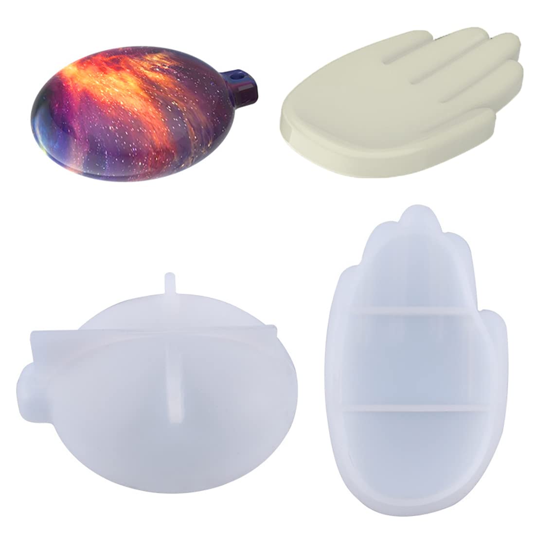 Voyyphixa 2 Pieces Palm Lamp Silicone Soap Molds Hand Resin Epoxy Mould for Candlestick Jewelry Display Tray Mold Soap Dish Silicone Molds DIY Aromatherapy Wax