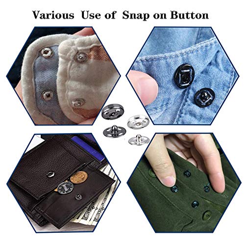 Fuman Forest 100 Sets Sewon Snap Buttons Metal Snaps Fasteners Press