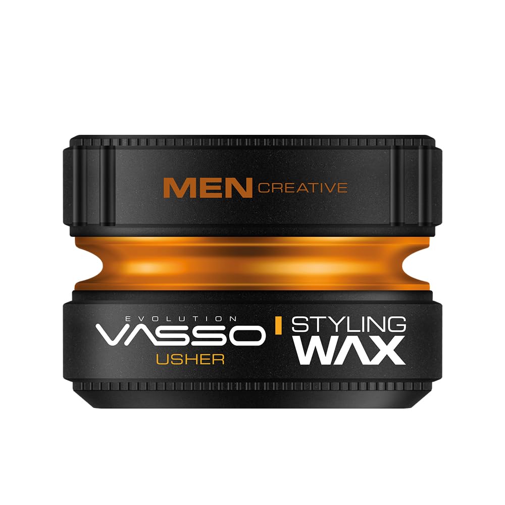 Vasso Usher Hair Styling Wax Water Based Gel Wax, Orange, 150 ml