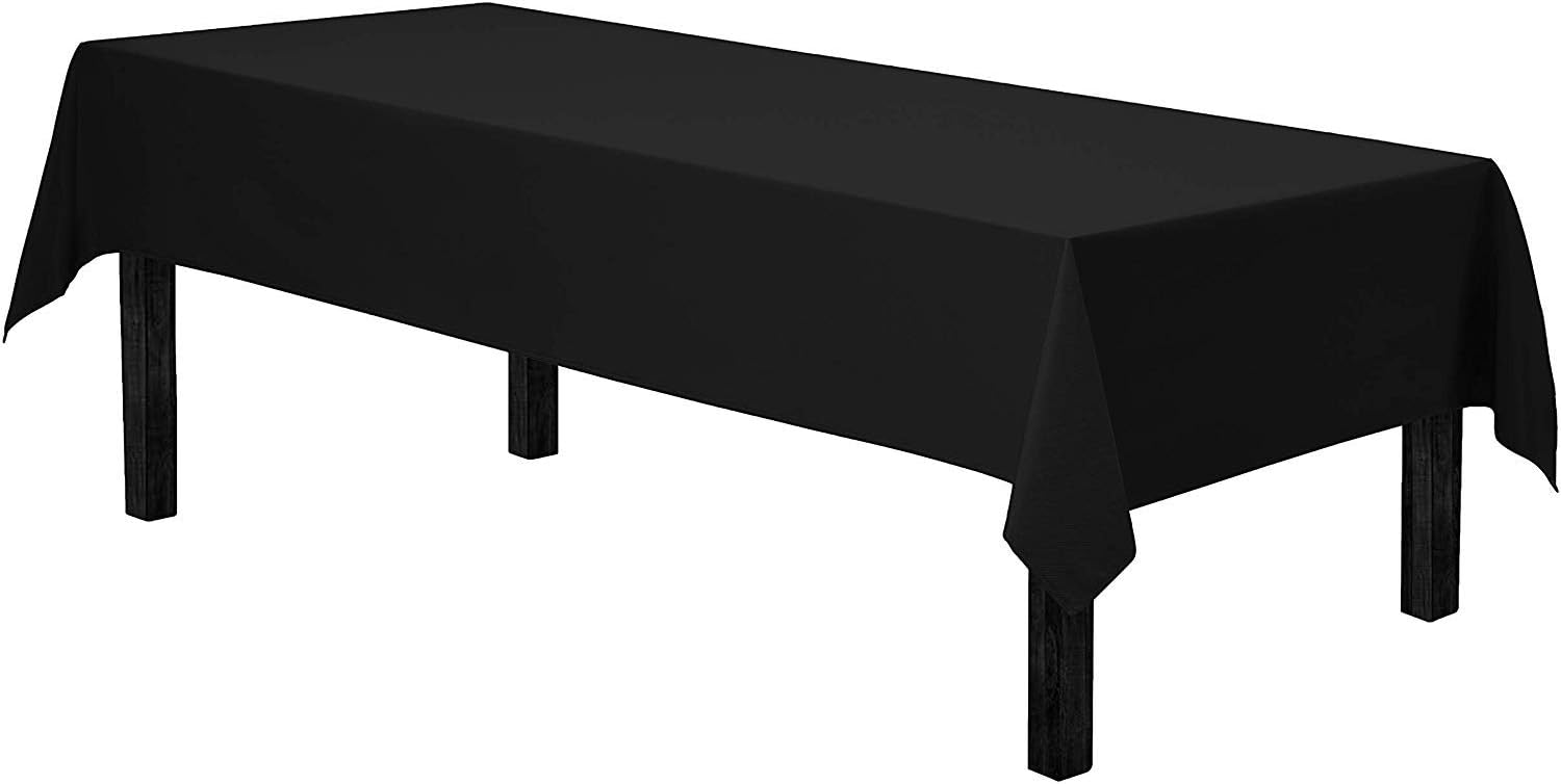Vedouci Rectangle Tablecloth 60 x 102 Inch Black Rectangular Table Cloth for 6 Feet Rectangle Table in Washable Polyester for Home, Restaurant, Wedding and Holiday Dinner