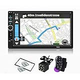 Carthree Double Din Car Stereo 7Inch Car Radio Touch Screen with GPS Navigation Video Player Hands-Free Backup Camera High Sensitive Radio Bluetooth car Stereo