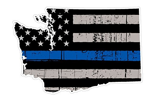 Washington State (U47) Thin Blue Line Vinyl Yeti Tumbler Decal Sticker Laptop/Netbook