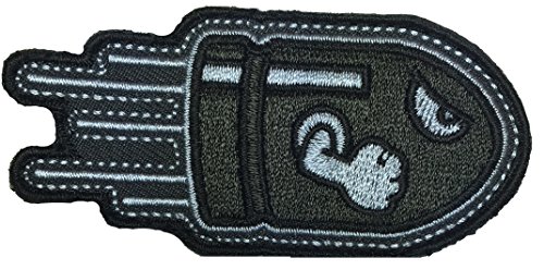 Patch Squad Men's Angry Flying Bullet Subdued Grey Morale Tactical Patch