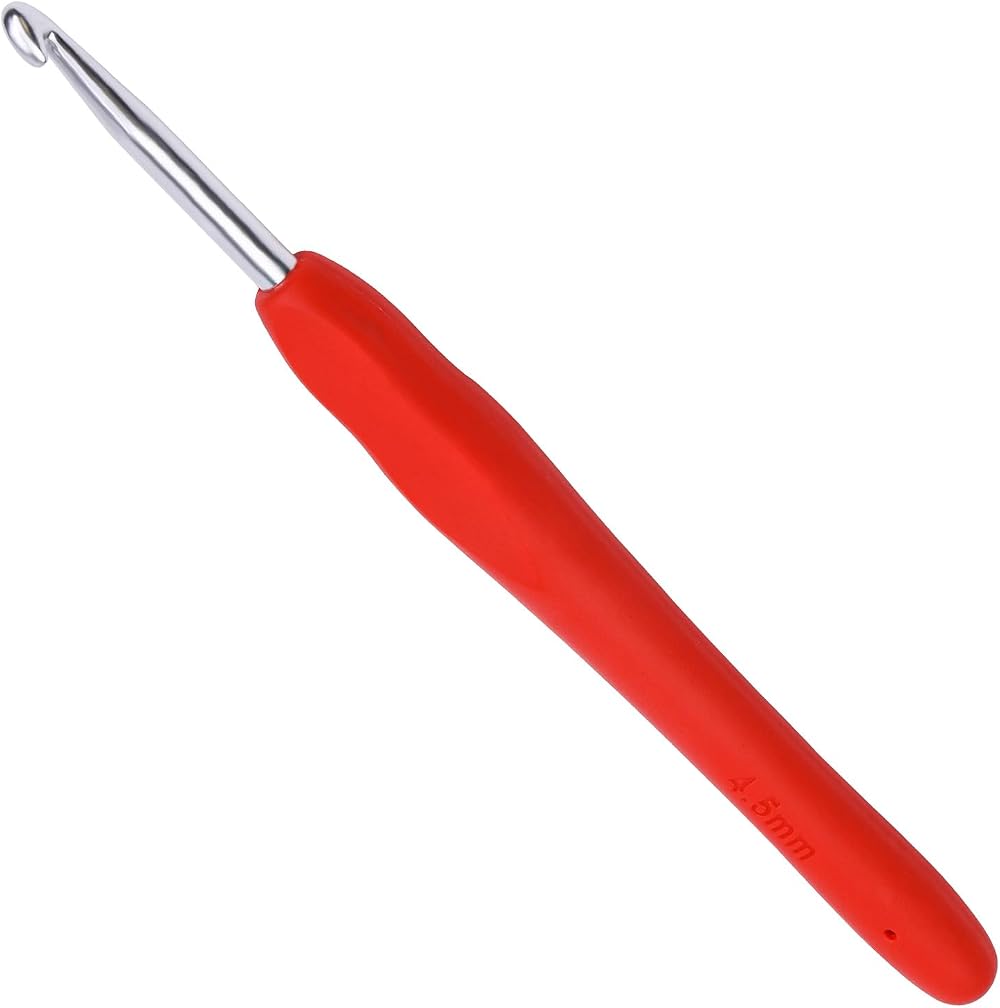 SUVSOON 4.5mm Ergonomic Soft Handle Crochet Hook for Arthritis Beginners