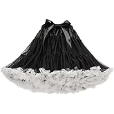 Women's Girls Elastic Waist Multi-Layer Tulle Tutu Short Skirt Petticoat
