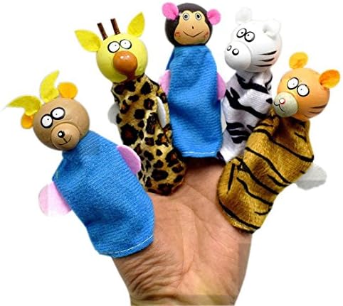 Livoty 5PCS Cute Cartoon Animal Hand Puppets Education Toy For Kids Children