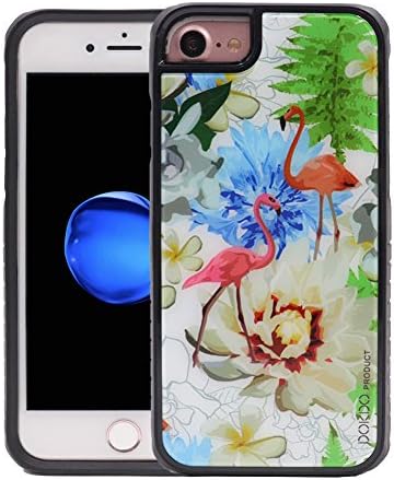 iPhone 8 Case DOKDO Shock-absorbing TPU Bumper Case Anti-Slip Elegant Glass Back With Colorful Painting [Glass As Apple iPhone 8] Defensive Protection Cover (White)