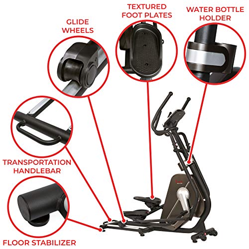 Sunny Health & Fitness Magnetic Elliptical Trainer Machine w/Tablet Holder, LCD Monitor, 265 LB Max Weight and Pulse Monitoring - Circuit Zone Sunny Health & Fitness Magnetic Elliptical Trainer Machine w/Tablet Holder, LCD Monitor, 265 LB Max Weight and Pulse Monitoring - Circuit Zone