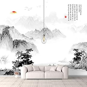 Wall Murals for Bedroom Traditional Chinese Landscape View Large Removable Wallpaper Peel and Stick Wall Stickers - 66x96 inches