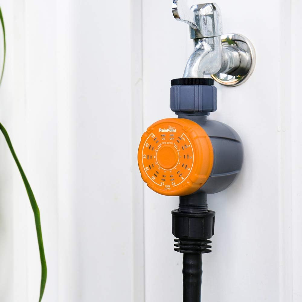 RAINPOINT Digital Irrigation Timer, Programmable Watering Timer, IP54 Waterproof Hose Faucet Sprinkler Timer, Single Outlet One Key Automatic Irrigation Controller, for Outdoor Yard, Garden, Lawns : Garden & Outdoor