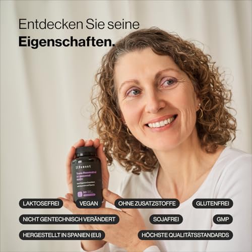 Trans-Resveratrol & NAD+ Liposomal, mit Quercetin und Piperin, 580 mg pro Kapsel, 90 Kapseln – Anti-Aging und Sirtuin-Aktivator – Zenement