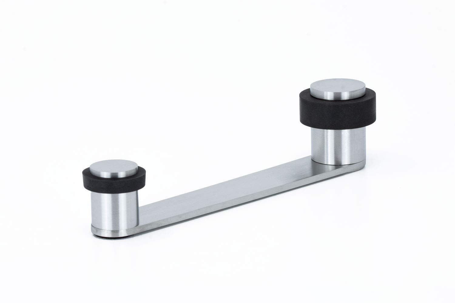 HERRAJES EVI Swivel Door Stop, Large Door Retainer, Stainless Steel, Black Rubber, I-253 100, I-253 100-AM