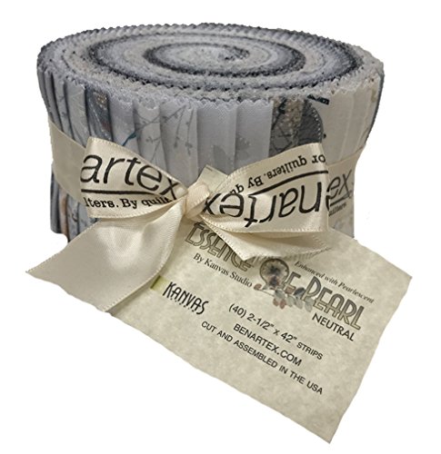 Benartex ESSENCE OF PEARL NEUTRAL Pinwheel 2.5-inch Fabric Quilting Strips Jelly Roll PWEPNPK