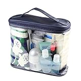 LOUISE MAELYS Clear Cosmetic Bag with Top Handle Travel Toiletry Case Train Bags