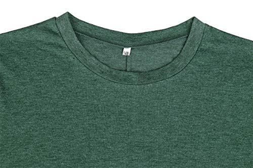 Weilim Women\'s Plus Size XL-4XL Lace Short Sleeve Tunic Tops Casual Round Neck Top Blouses Green 14 Plus