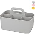 Tiawudi Multipurpose Caddy Organizer, Plastic Caddy with Handle, Stackable Desk Organizer for Stationery, Marker and Pencil, Office Supplies Organizer, Dorm Caddy