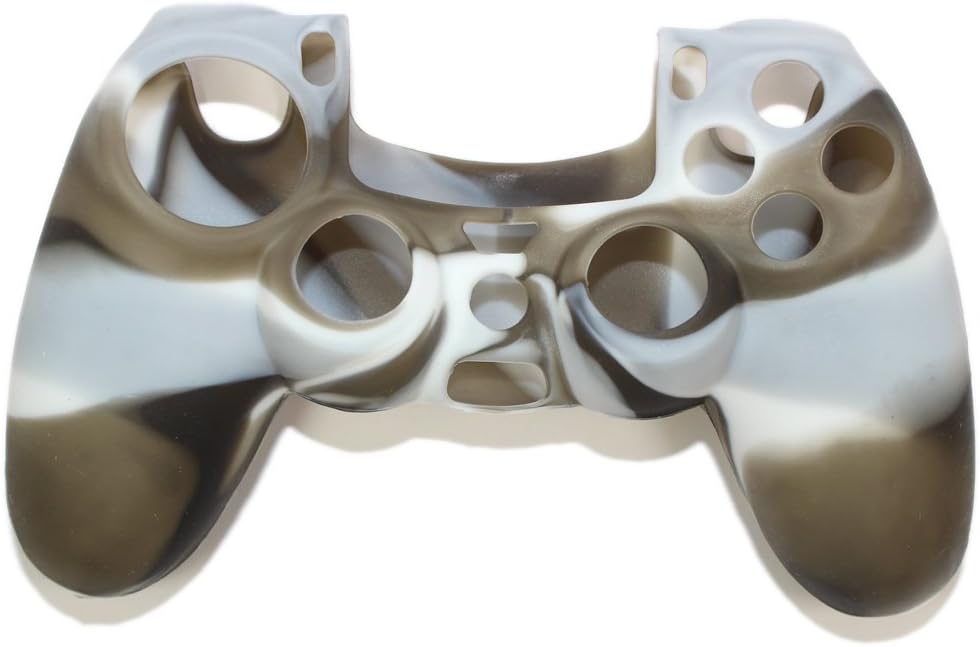 Stong Protective Case Cover for gmaepad PS4 Controller Silicone Skin Conch white grey