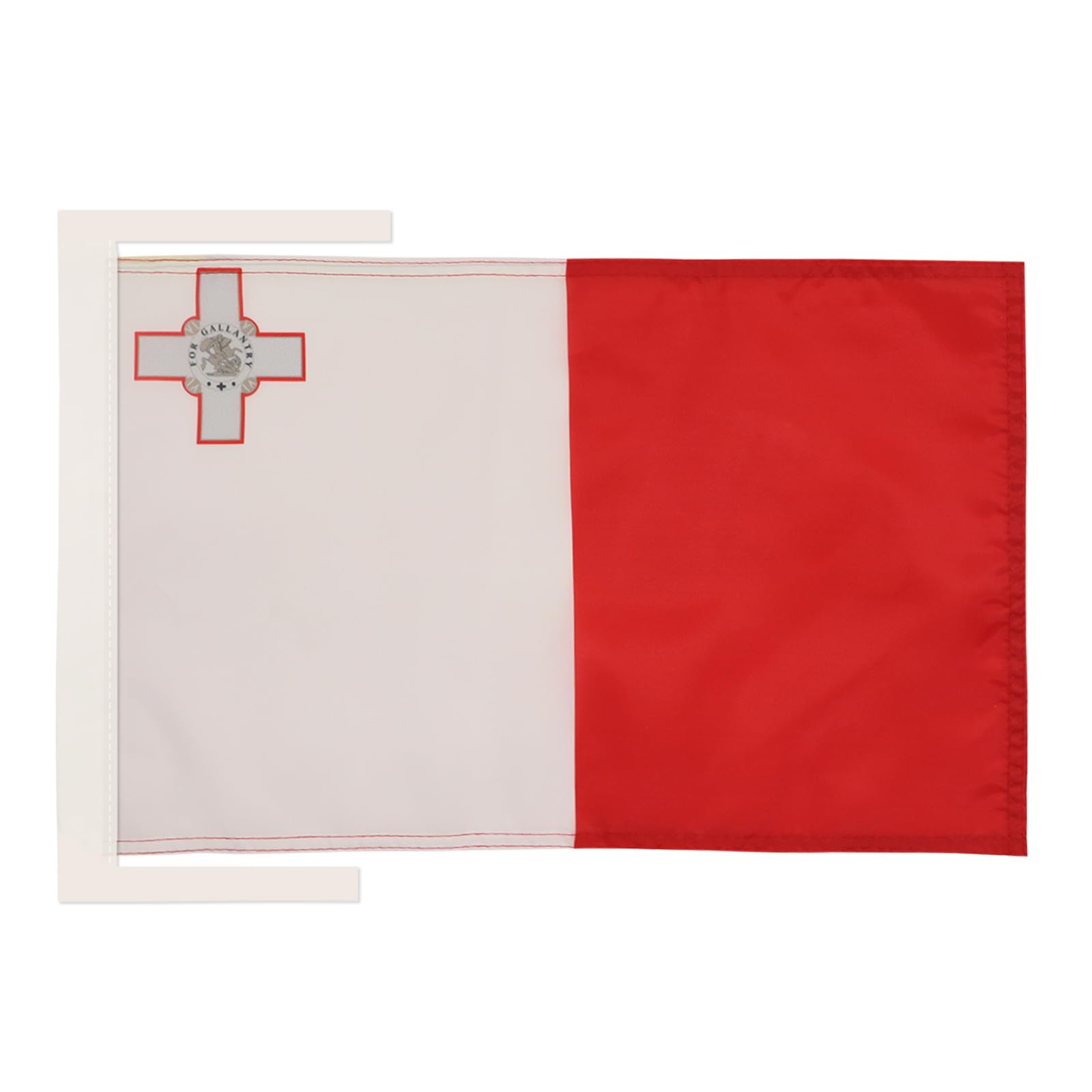 AZ FLAG - Malta Flag - 18'' x 12'' - 100% Polyester Maltese Small Banner with Two Cords - Fade Resistant - Vivid Colors - 18x12 in - 45x30 Cm — image 1