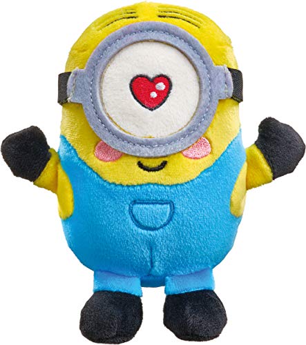 Schmidt Spiele 42729 Despicable Me Minions, Stuart verliebt, Plüschfigur,15 cm, bunt