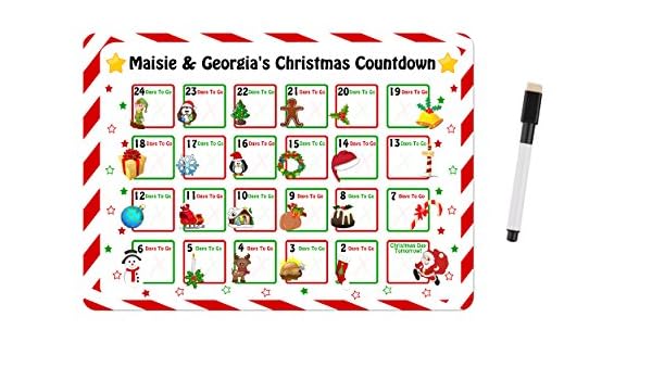 Personalizado Navidad cuenta atrás Calendario de Adviento tarjeta ...