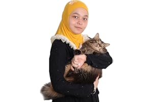 MuLanLegend Princess Nur Lace Cotton Hijab Handmade | Butterfly Girls Kids Instant Slip-on Scarf