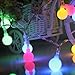 50 LED Ball String Lights with Flashing, 16.4ft/5m Waterproof String Light for Holiday Christmas Wedding Gardens Lawns Patios Indoor & Outdoor Decoration (Multicolor)