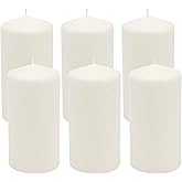 Stonebriar Unscented White Tall Pillar Candles, 65 Hour Burning Candle Pillars, Perfect for Decor, Weddings, Emergencies 3" X 6", 6 count