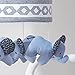 Lambs & Ivy Indigo Elephant Musical Mobile, Blue/White