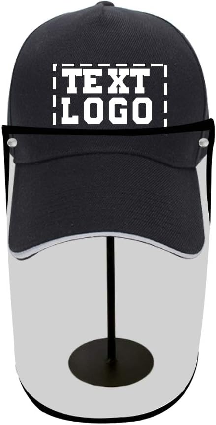 Custom Baseball Cap with Safety Face Shield, Protective Hat with Removable Eye Protection Full Face Outdoor Sports Dust-Proof, Anti-Fog, Anti-Sneeze，Anti Spitting (ZD-Black)