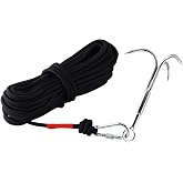 MHDMAG Grappling Hook with 3-Claw Stainless Steel,3 Claw Climbing Carabiner Hook for Retrieving,Outdoor Hiking,Tree Limb Removalr,Salvage.