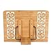 Desktop Book Stand Cookbook Holder Book Rest Reading Paper Typing Stand Tablet Foldable Tray Page Clips Portable Bamboo Book Holder for Desk iPad Laptop Textbook Recipe Document Music (Hollow)
