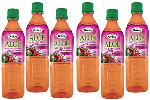 Aloe Vera Juice Drink with Pomegranate - No Preservatives - Rich in Vitamin C - 16.9 Fl Oz (6 Pack)
