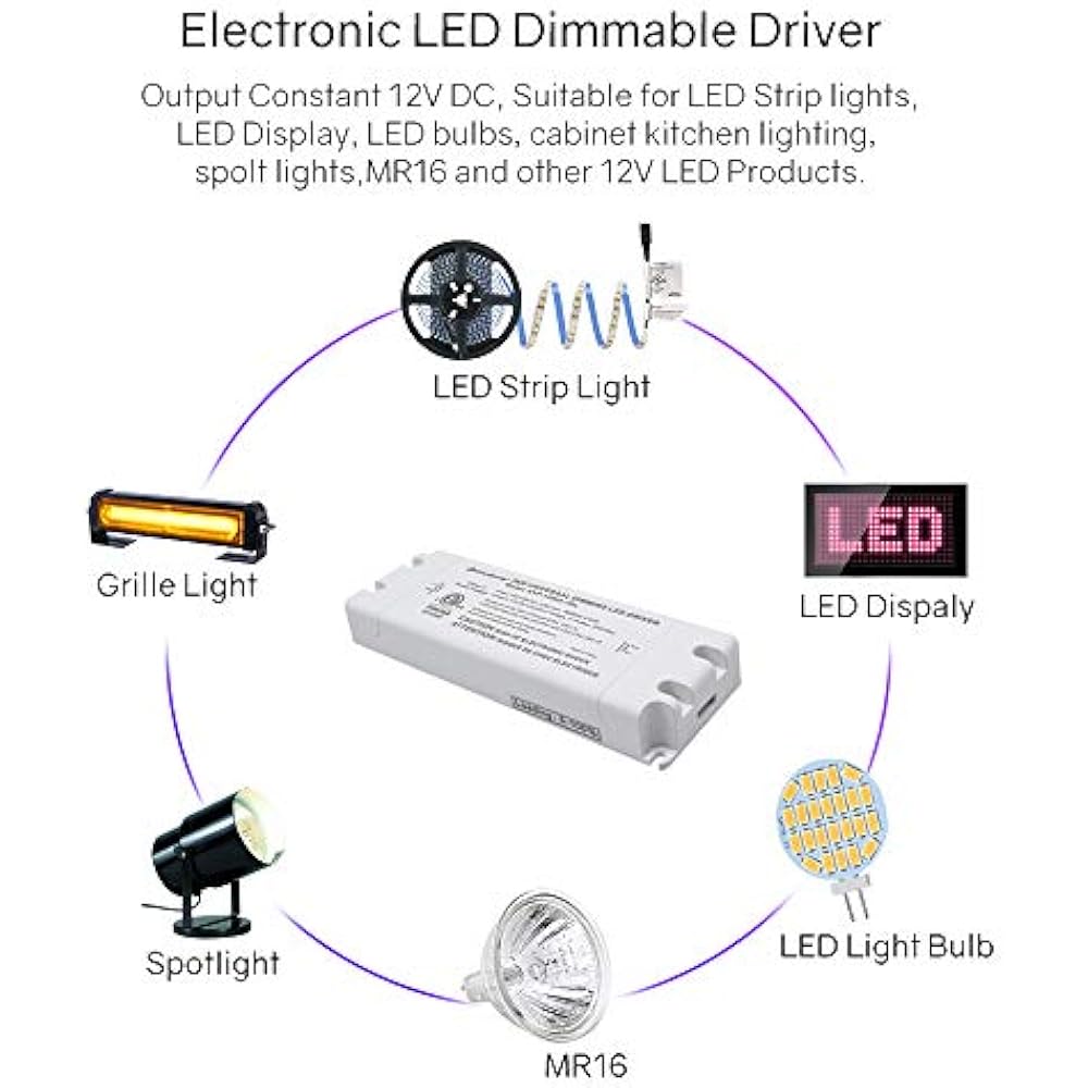 HitLights 24 Watt Dimmable Driver, Electric LED 110V AC12V DC