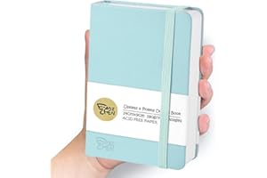 Mix Media Pad,3.5"x5.5" Handy Pocket Hardcover Leather Art Sketchbook,60 Sheets 112lb/180gsm Heavyweight Acid Free Artistic P