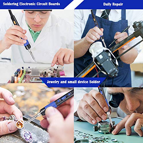 Portable Soldering Iron Kit- K KERNOWO 110V 65W LCD Digital Solder Irons 194-896℉(90-480℃) with ON/OFF Switch, Auto-sleep, thermostatic Design, 10pcs Soldering Gun Kit - Thumbnail 4