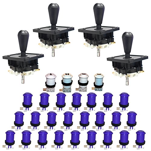 Happ Arcade Control Panel Purple - 4 Player Kit - Ultimate Joysticks