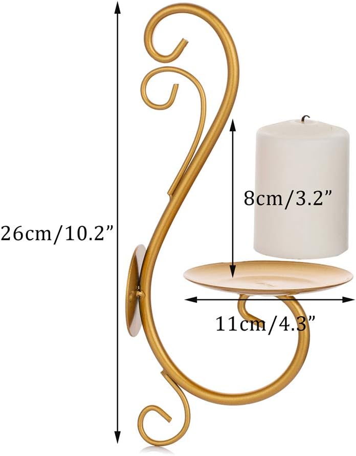 Sziqiqi Wall Candle Sconces Iron Vine Candleholder Wall Art Decoration Home Decoration Tealight Candle Stand Gold: Home & Kitchen