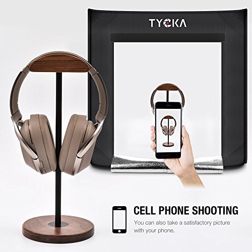 TYCKA Photo Studio Box, 24"X24"X24"Portable Folding Professional Photography Tent with 2 LED Light Strips and 3 Backdrops (Black, White, Beige)