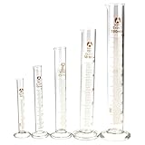 LTKJ 5PCS/Set Glass Measuring Cylinder Chemistry