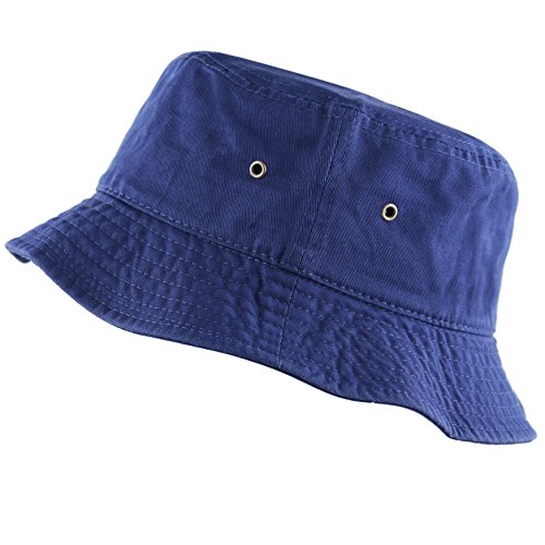 The Hat Depot 300N Unisex 100% Cotton Packable Summer Travel Bucket Hat (L/XL, Royal)