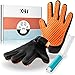 KCT Pet Care Grooming Gloves - Washable Travel Sized Lint Roller Included - Gentle de-Shedding Brush for Dogs and Cats - 260 BPA Free & Non Toxic Silicone Tips Per Glove