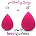 Beauty Junkees Foundation Makeup Sponge Blender - Soft Pink Egg Blending Sponges, Make Up Applicator for Liquid Cream Powder Concealer Contour, Cosmetic Blenders, Stippling Wet Dry, Premium Latex Free