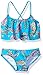 Kanu Surf Girls' Alania Flounce Bikini Beach Sport 2 Piece Swimsuit, Heather Aqua Paisley, 14